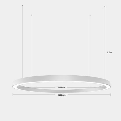 Chain GAS35 D1535 Downward White Φ1535*35*35 Hanging Height 2500mm Circular Ring LED Linear Pendant Light (Curve Linear Option)