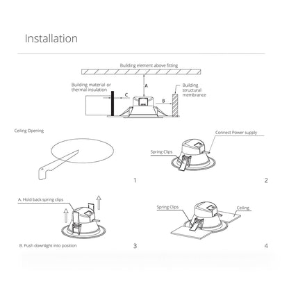 Alta Series White 10W Ø115*61mm/20W Ø225*84mm LED Recessed Downlight (4/6/8 Units Pack Options)