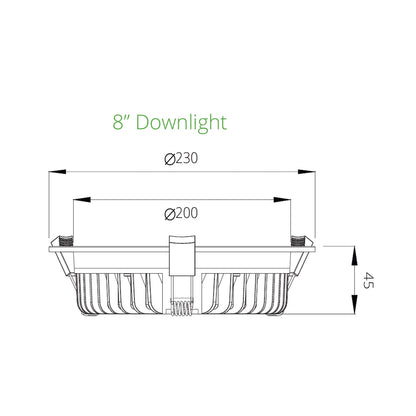 Angel Series White 18W/25W Ø230*45mm LED Recessed Downlight (3000K/4000K, Dimmable/Non-Dimmable Options)