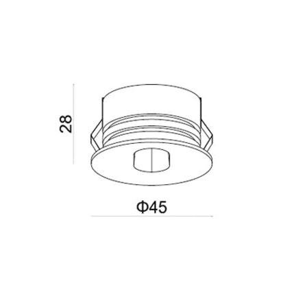 Bolle Series Round White 3W Ø45*28mm Cutout: Ø40 LED Recessed Stair/Wall Light