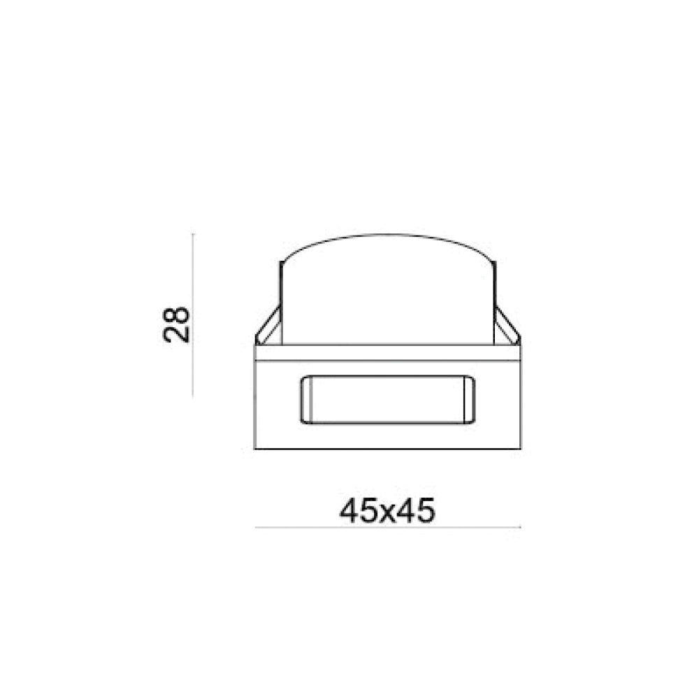 Bolle Series Square White 3W 45*45*28mm Cutout: 40*40 LED Recessed Stair/Wall Light