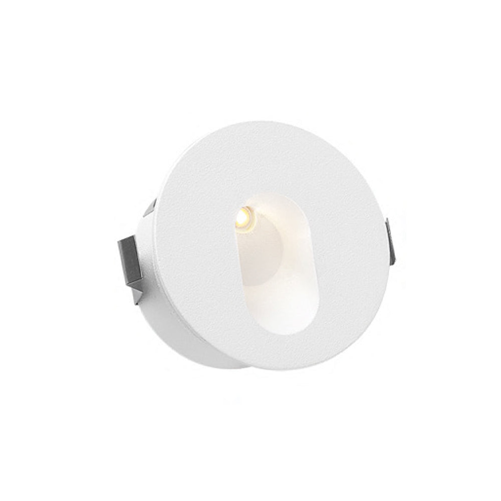 Bolle Series Round White 3W Ø45*28mm Cutout: Ø40 LED Recessed Stair/Wall Light