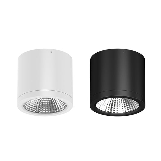 Crest 01 IP54 Black/White 25W Ø120*110mm LED Cylinder Surface Mounted Spot Light (Downlight)