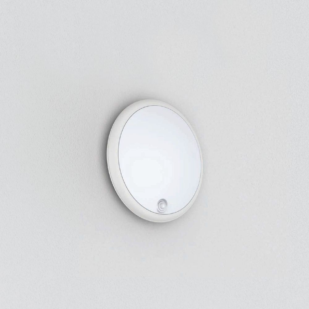 CW178 Series Outdoor IP65 White Ø250/300mm LED Round Oyster Ceiling Mounted Light (PIR / Microwave Sensor Options, Trio Colours 3000K+4000K+5700K)