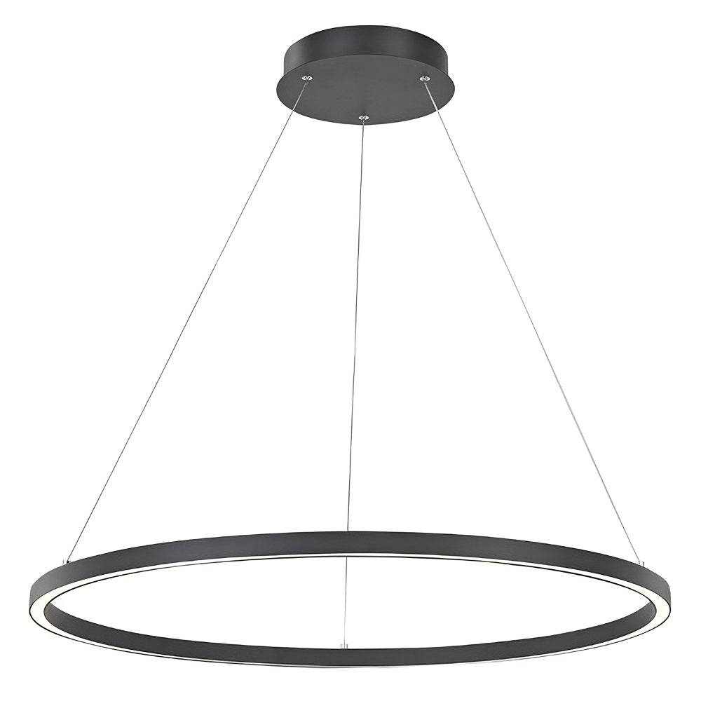 Chain GAS35 D1535 Downward / D1512 Inward Light Black Hanging Height 2500mm Circular Ring LED Linear Pendant Light (Curve Linear Option)