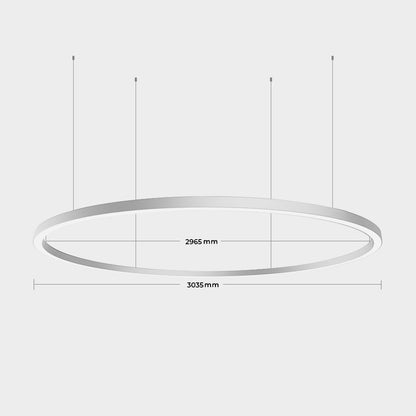 Chain GAS35 D3000 Downward Black/White Φ3035*35*35 Hanging Height 3m Circular Ring LED RGB Linear Pendant Light (Curve Linear Option)