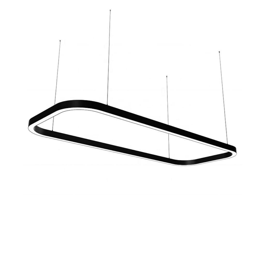 Chain GAS35 Oval & Rectangle LED Linear Pendant Light Black/White/Silver (Surface Mounted Option)