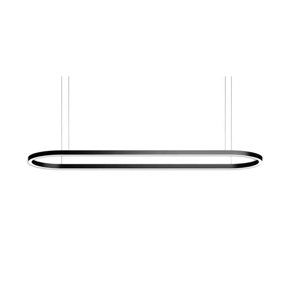 Chain GAS35 Oval & Rectangle LED Linear Pendant Light Black/White/Silver (Surface Mounted Option)