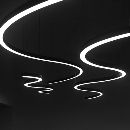 Chain GAS35 S-Shaped Curved LED Linear Pendant Light Black/White/Silver (Combination of 3)