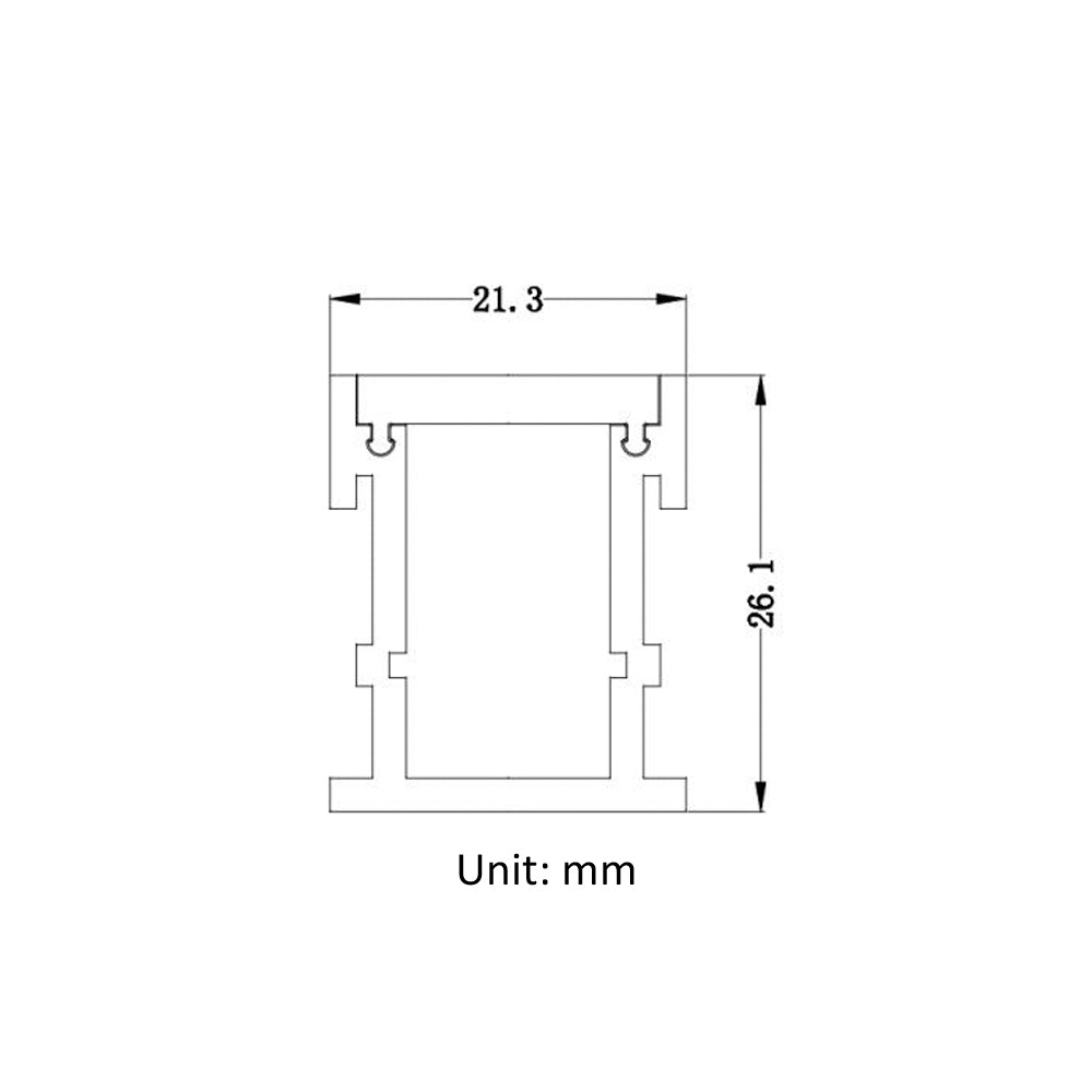 Chain Floor Extrusion IP67 GLS 2126 2500*21.4*25.8mm Aluminium Extrusion Customised Length