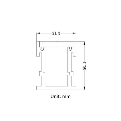 Chain Floor Extrusion IP67 GLS 2126 2500*21.4*25.8mm Aluminium Extrusion Customised Length