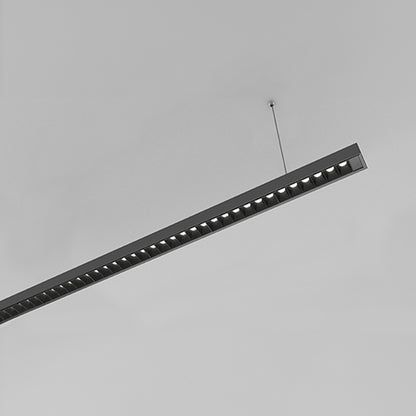 Chain GLS25 Slimline Black 2200*25*22mm 45W Grill Diffuser LED Linear Pendant Light