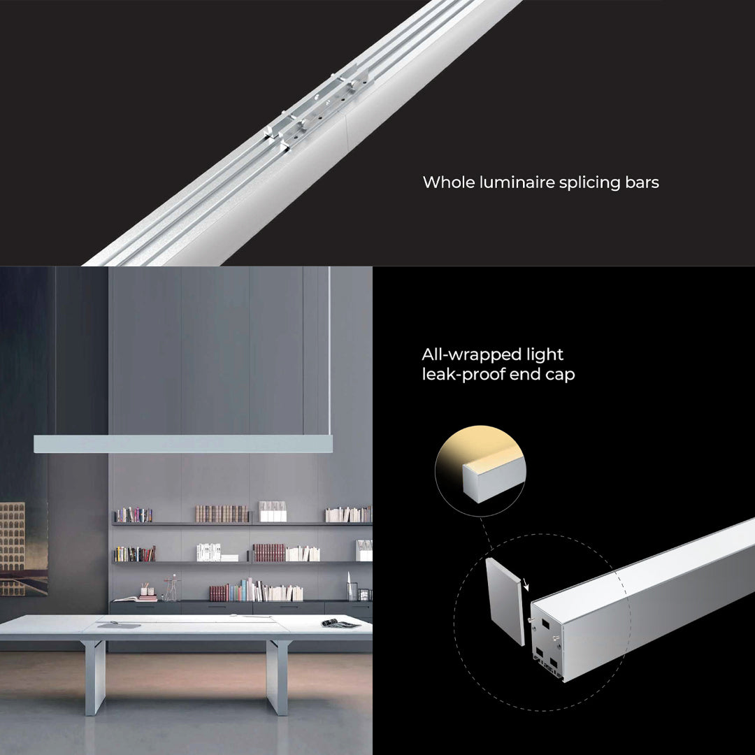 Chain GLS3360 White 1200/1800mm LED Linear Pendant Light CCT Tunable: 3000K-6500K (DIP switch)