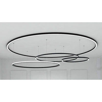 Chain GAS35 D835 Black Φ835*35*35 Hanging Height 1500mm 55W Circular Ring LED Linear Pendant Light (Curve Linear Option)