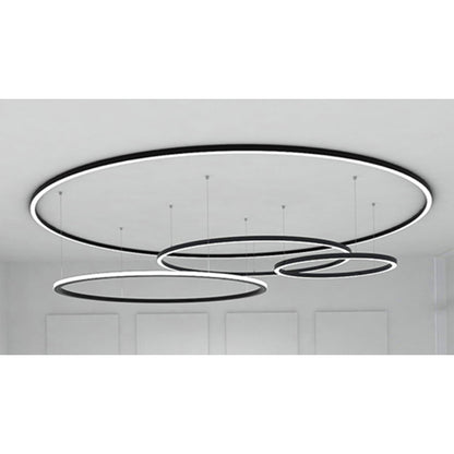 Chain GAS35 D835 White Φ835*35*35 Hanging Height 1500mm 55W Circular Ring LED Linear Pendant Light (Curve Linear Option)