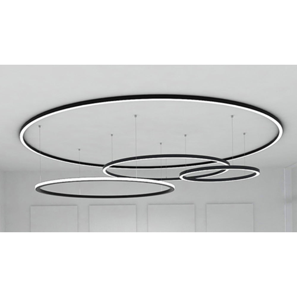 Chain GAS35 D1535 Downward White Φ1535*35*35 Hanging Height 2500mm Circular Ring LED Linear Pendant Light (Curve Linear Option)