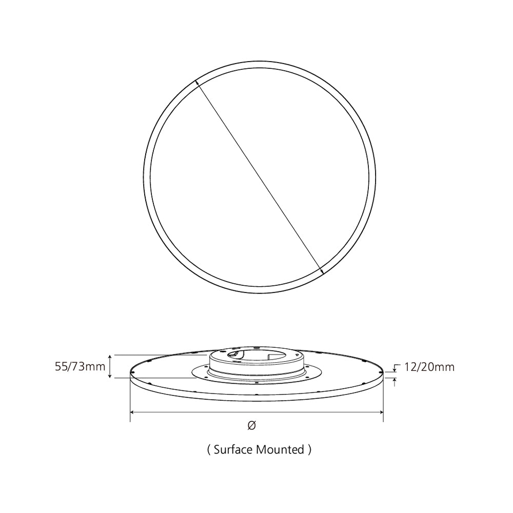 Circle 01 Series White 18W Ø300*12mm LED Round Panel Surface Mounted Light