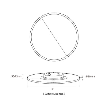 Circle 01 Series White 18W Ø300*12mm LED Round Panel Surface Mounted Light