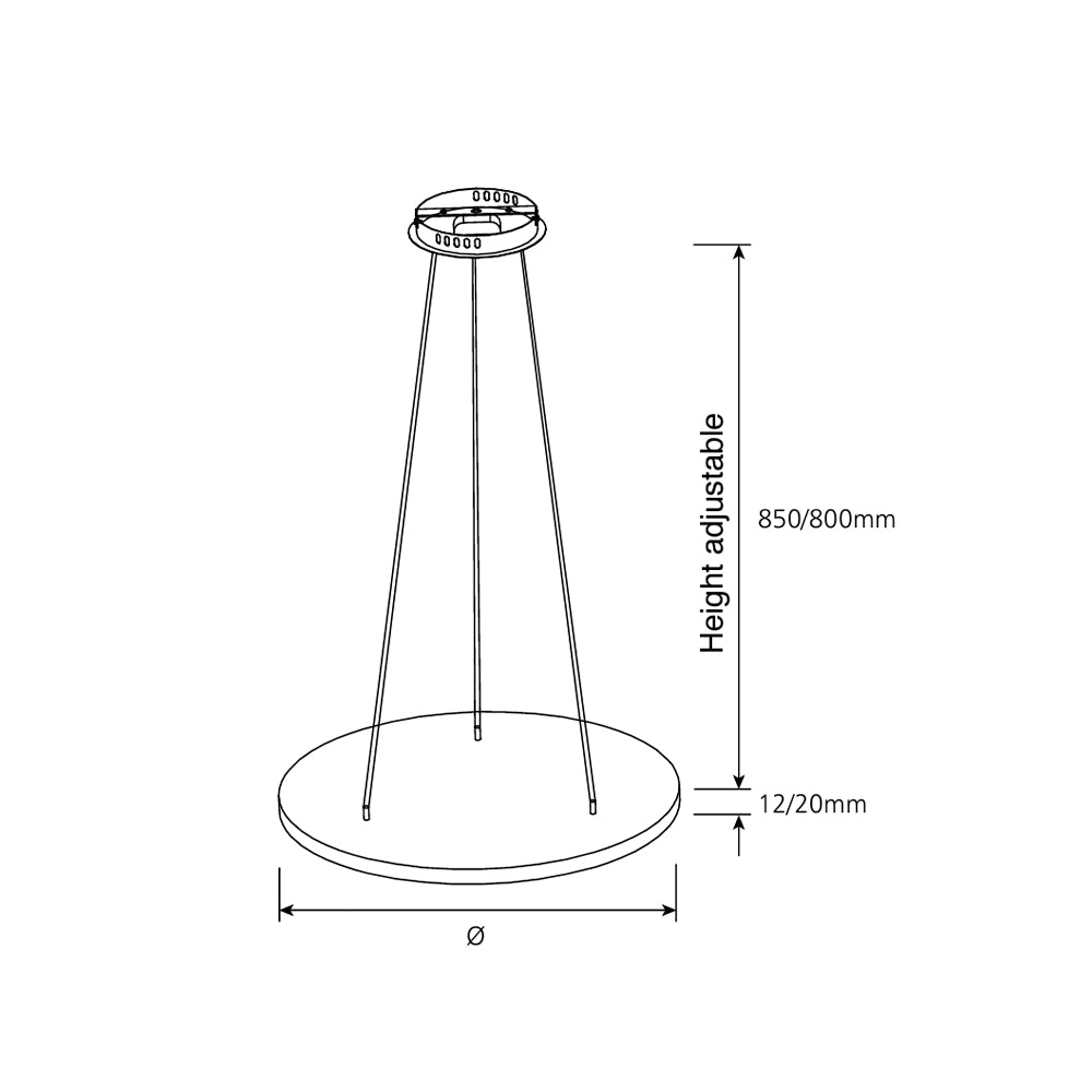 Circle 01 Series White Ø300/400/500/600mm LED Round Panel Pendant Light