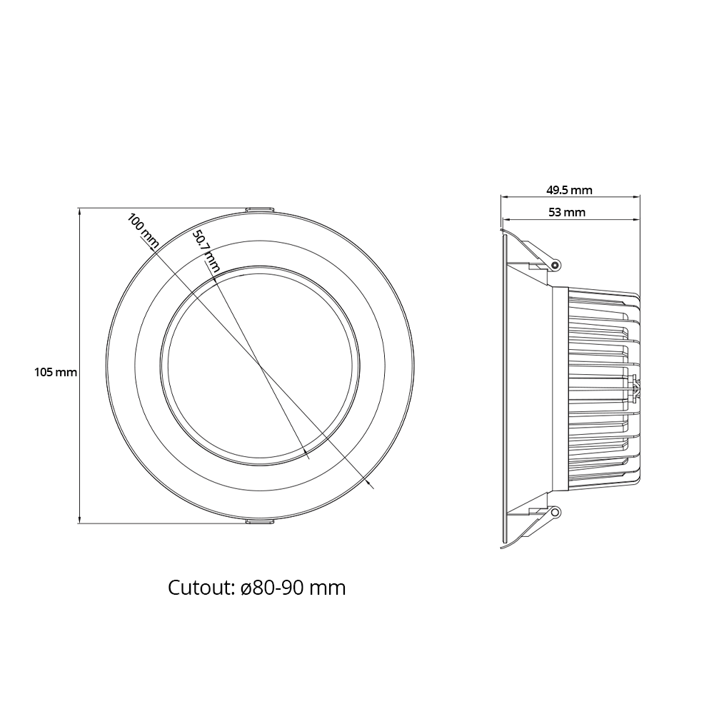 Corona Series White 12W Deep-Recessed COB LED Downlight  (1/2/4 Units Pack Options)