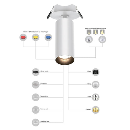 DL3012 Black 10W/15W Adjustable LED Recessed Downlight