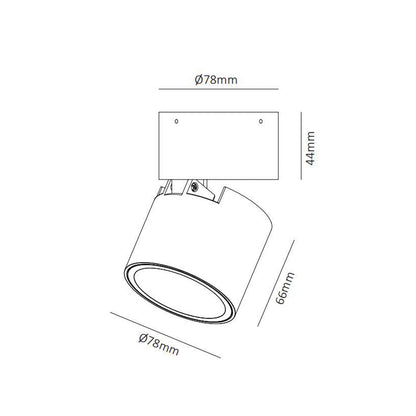 Dolux 78 Black/White 12W Adjustable LED Surface Mounted Downlight