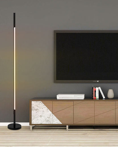 Freesetanding Smart Tuya & WiFi/Remote Control Black 15W 1600*182mm 3000K-5700K LED Slim Floor Lamp