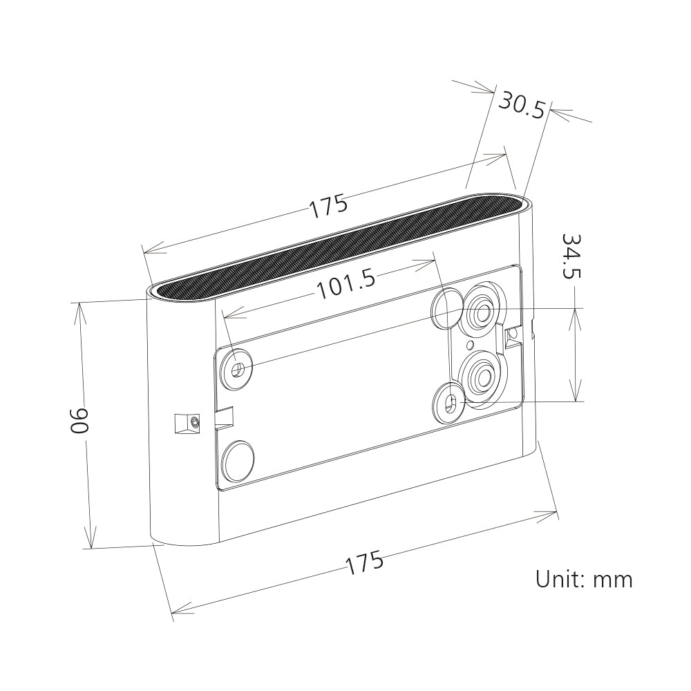 WL90 Outdoor IP65 Black 2*5W 175*30.5*90mm Up/Down LED Wall Light (Trio Colours 3000K+4000K+5700K Options)