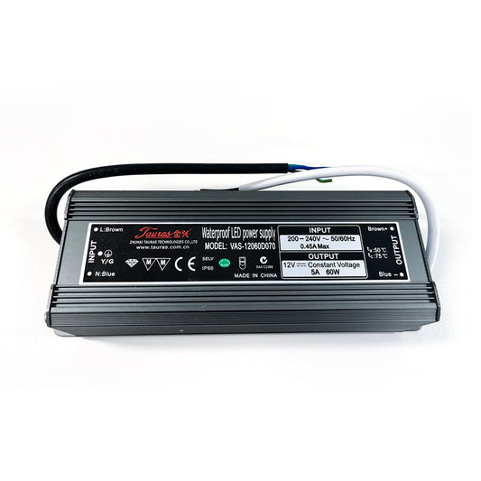 60W IP66 Weatherproof ON/OFF Driver 210*70*40mm LED Driver Constant Voltage 12V DC