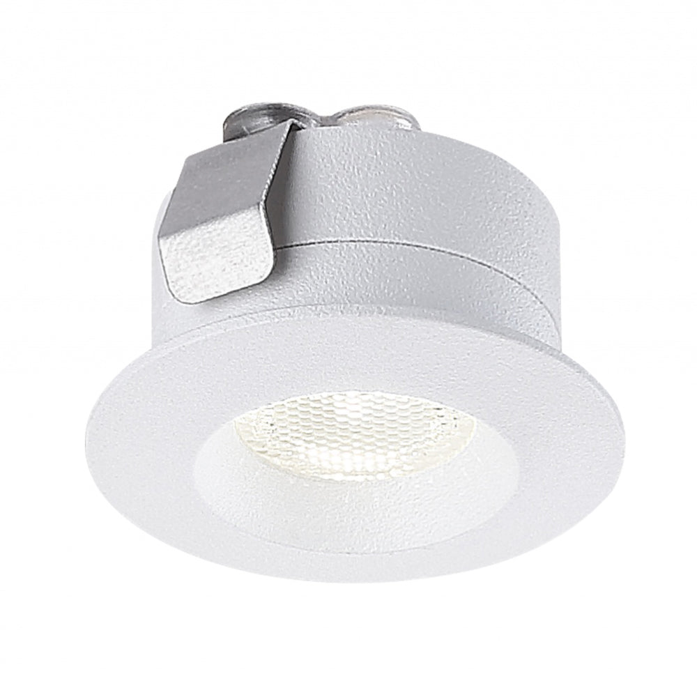 Mini Cabinet Series White Ø30*18mm Cutout: Ø25mm 1.5W LED Recessed Downlight (6pcs/Pack x 1 Driver)