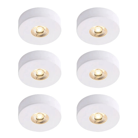 Mini Cabinet Series White Ø40*18mm 2W LED Surface Mounted Downlight (6pcs/Pack x 1 Driver)