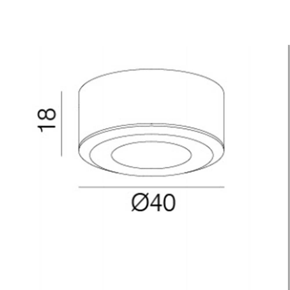 Mini Cabinet Series White Ø40*18mm 2W LED Surface Mounted Downlight (6pcs/Pack x 1 Driver)