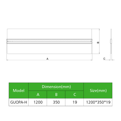 Opal PL-H Series White (Transparent) 1200*350*19mm Up/Down 2*20W LED Pendant Light 360°