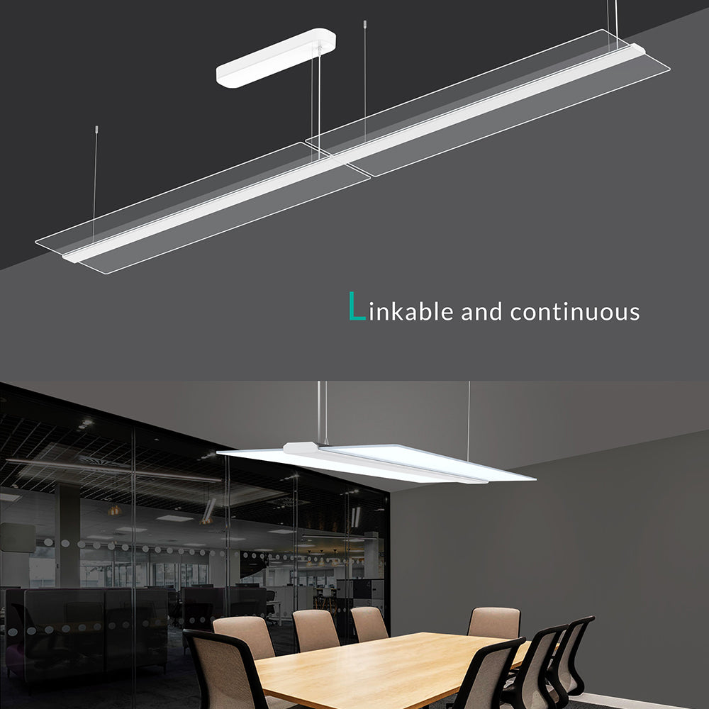 Opal PL-H Series White (Transparent) 1200*350*19mm Up/Down 2*20W LED Pendant Light 360°