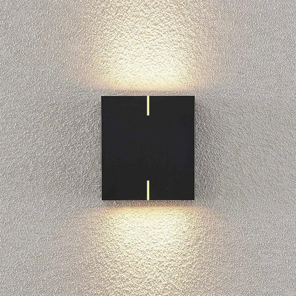 Otto Slot IP44 Black 2*3W 3000K Up & Down LED Wall Light (Indoor & Outdoor Undercover Areas)