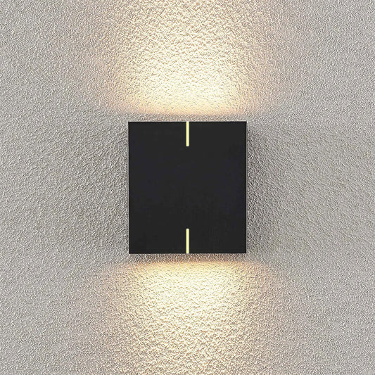 Otto Slot IP44 Black 2*3W 3000K Up & Down LED Wall Light (Indoor & Outdoor Undercover Areas)