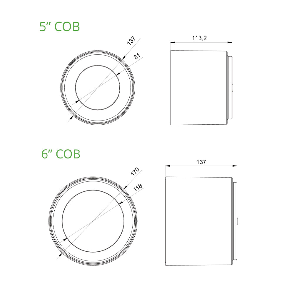 SM137 Series Black 20W/30W LED Cylinder Commercial Surface Mounted Spot Light (Downlight)