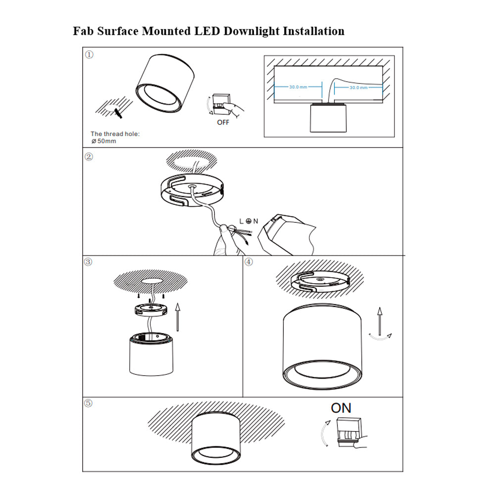 SM137 Series Black 20W/30W LED Cylinder Commercial Surface Mounted Spot Light (Downlight)