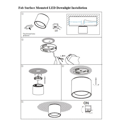 SM137 Series White 20W LED Cylinder Commercial Surface Mounted Spot Light (Downlight)