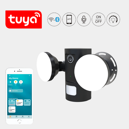 SMART Security TUYA & WiFi APP Control 2*6W LED Light / IR Sensor / 1080P Camera