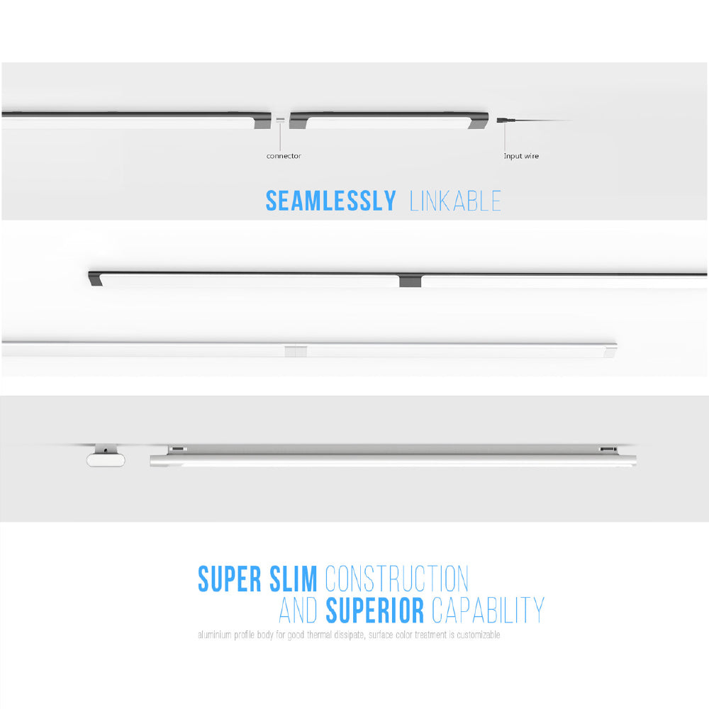 Slim 02 Batten Black 600/900/1200mm LED Ceiling Mounted & Suspension Light