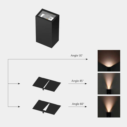 WL165B Retangle Outdoor IP65 Black Downward/Up&Down 95*67*165mm LED Wall Light (3000K)